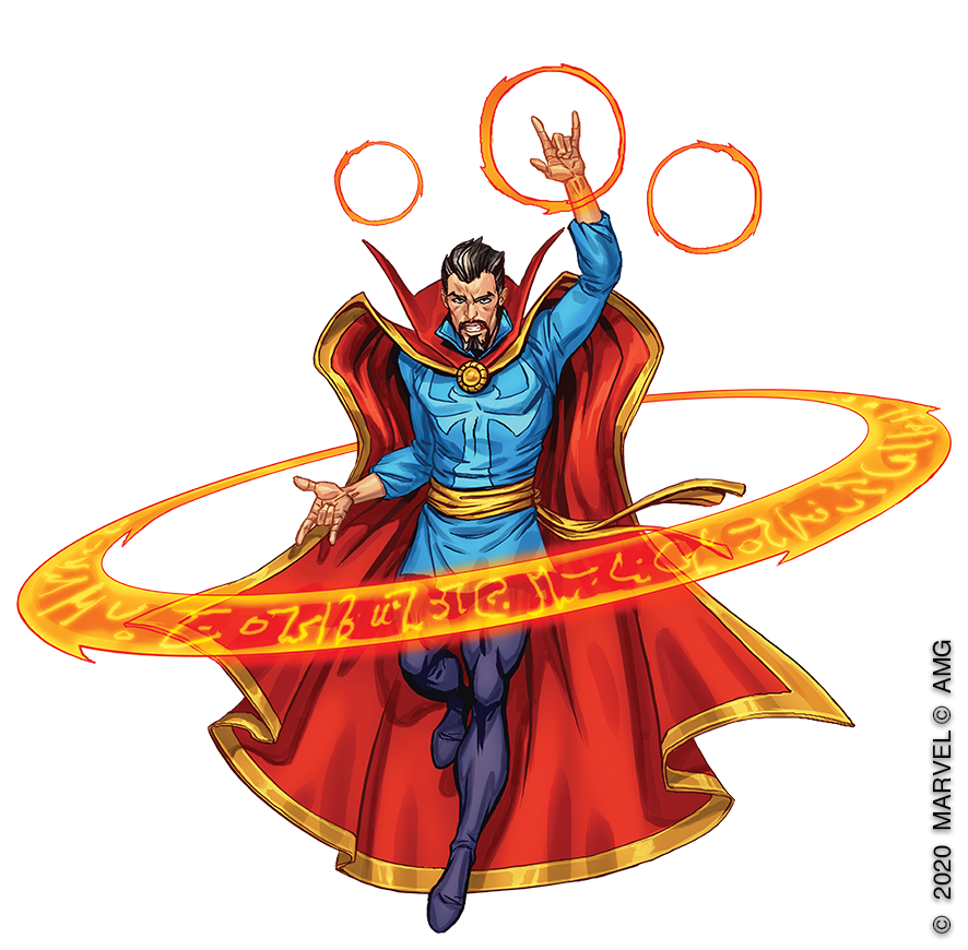 Marvel Crisis Protocol Dr Strange orange Magic rune signs 