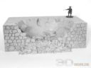 3D Alien World Ruinded Wall Preview 3
