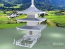 3DAlienWorlds Samurai Dicetower Pagoda 6