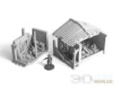 3D Alien Worlds Ruined Hut Model Print Preview 5