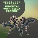 JT JoyToy Action Figure Warhammer 40K Necrons Szarekhan Dynasty Lmmortal With Tesla Carbine Set Of 2