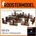 Roostermodel Gitterzaun (Backsteinsäulen)