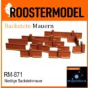 Roostermodel Niedrige Backsteinmauer