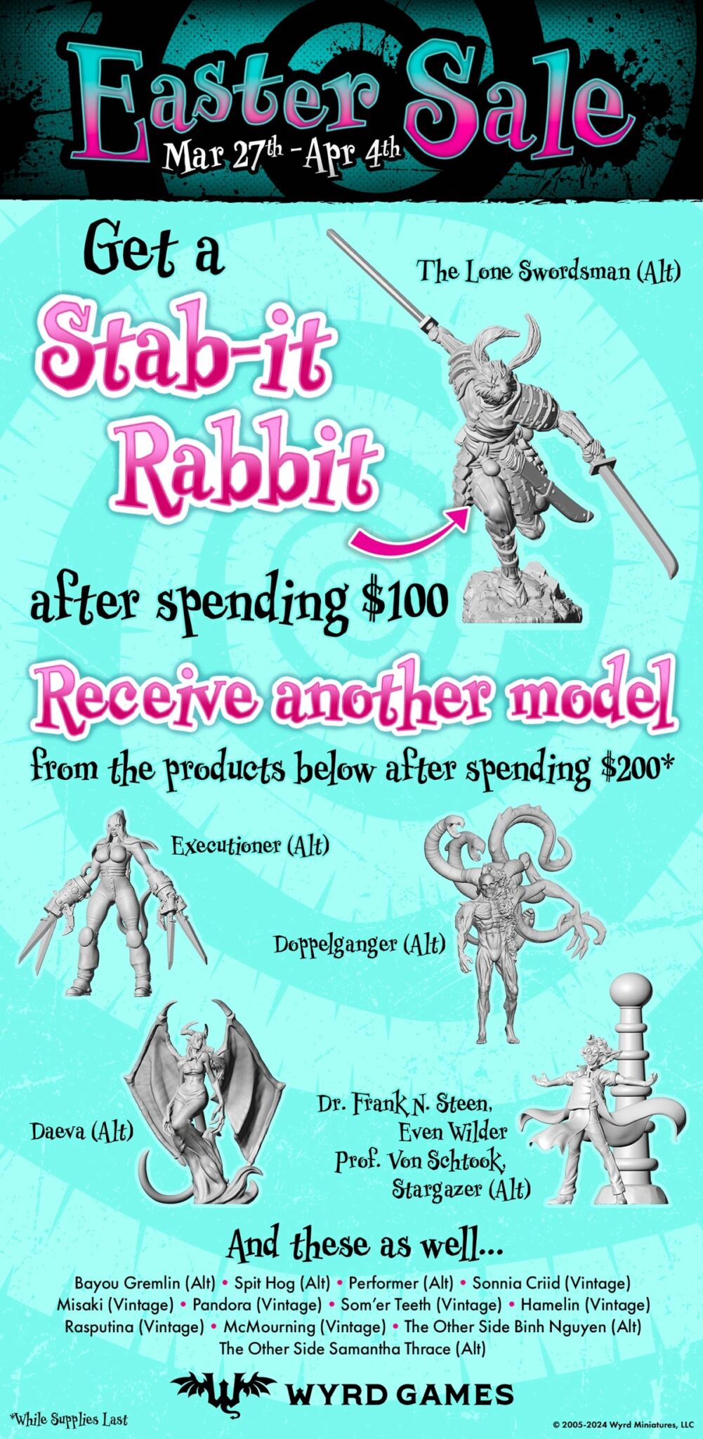Wyrd Games Stabit Rabbit Wyrd 2024 Easter Sale das TabletopHobby