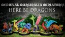 AM Medieval Marginalia Miniatures 4 Here Be Dragons 1