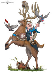 Games Workshop Rowana Forestfoot Enlists A Full Size Stag To Help The Gnomes Win At Blood Bowl 2