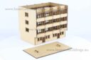 Lasercut Buildings A Block Of Flats With Balconies 2